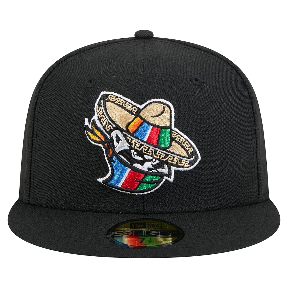 Men's New Era Black Quad Cities River Bandits Copa de la Diversión 59FIFTY Fitted Hat