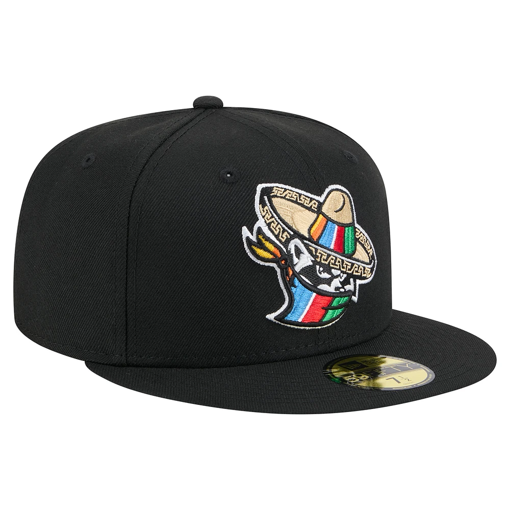 Men's New Era Black Quad Cities River Bandits Copa de la Diversión 59FIFTY Fitted Hat