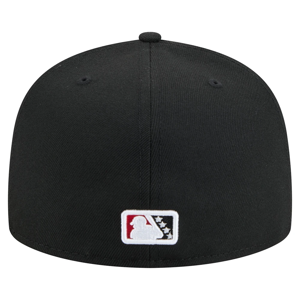Men's New Era Black Quad Cities River Bandits Copa de la Diversión 59FIFTY Fitted Hat