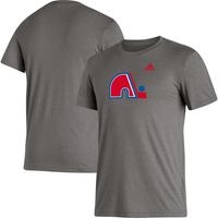 Men's adidas Heathered Gray Quebec Nordiques Team Classics Tri-Blend - T-Shirt