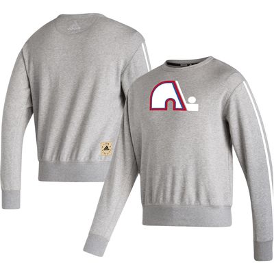 Men's adidas Heathered Gray Quebec Nordiques Team Classics Vintage - Pullover Sweatshirt
