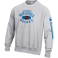 Men's Champion Heathered Gray Quebec Nordiques - Reverse Weave Pullover Sweatshirt