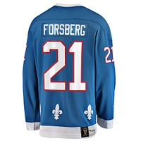 Fanatics pour hommes Peter Forsberg Bleu Nordiques de Québec Premier Breakaway Joueur retraité - Maillot