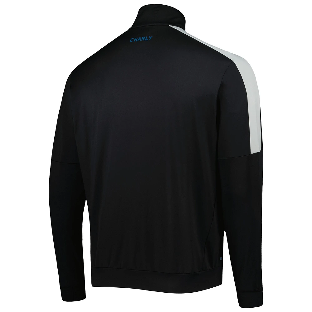 Men's Charly Black/Gray Queretaro FC Light DRY FACTOR Mock Neck Full-Zip Jacket