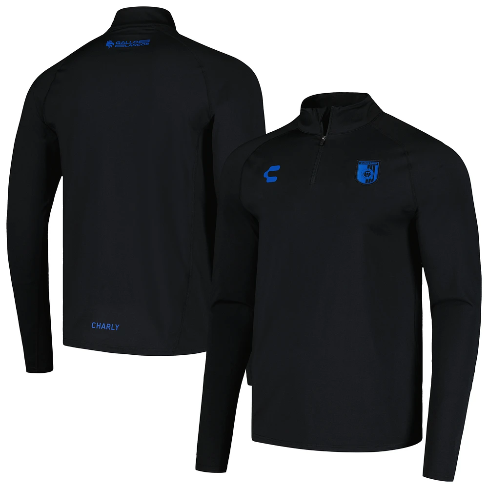 Men's Charly  Black Queretaro FC DRY FACTOR Raglan Quarter-Zip Top