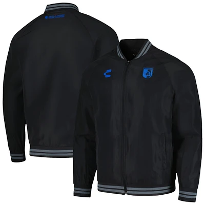 Men's Charly  Black Queretaro FC Full-Zip Bomber Jacket