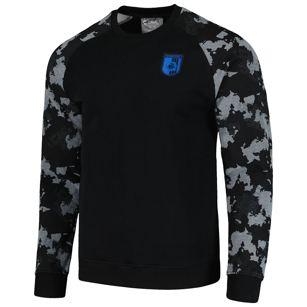 Sweat-shirt à manches raglan Charly Black Queretaro FC pour homme