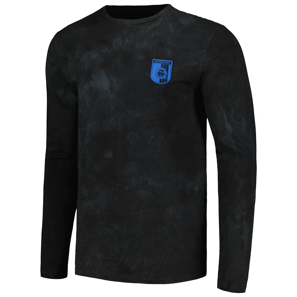 Men's Charly  Black Queretaro FC Tie-Dye Long Sleeve T-Shirt