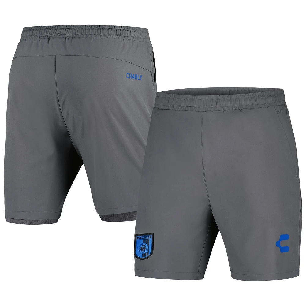 Short d'entraînement doublé Charly Grey Queretaro FC DRY FACTOR 2023/24 pour homme