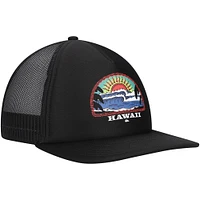 Casquette Snapback Quiksilver noire Hawaii Blazing Sun Trucker pour hommes