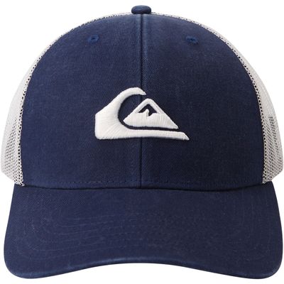 Men's Quiksilver Navy/White Grounder Trucker - Snapback Hat