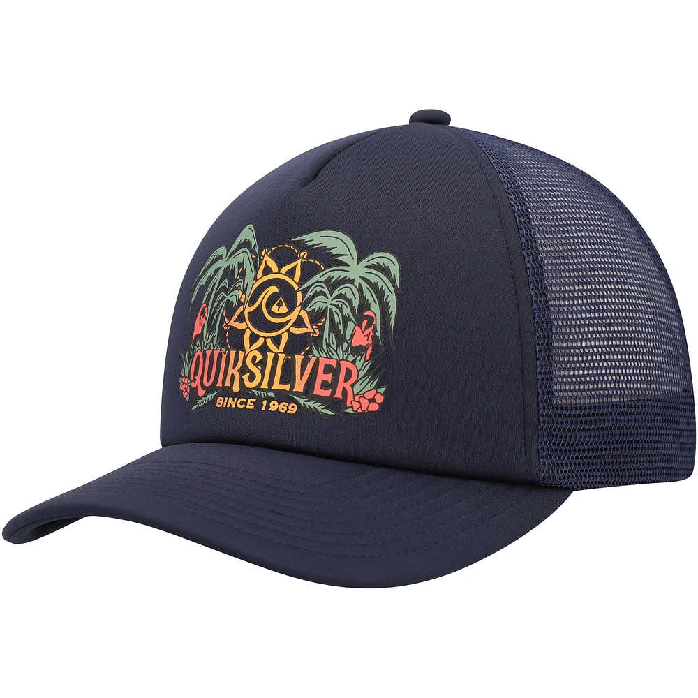 Men's Quiksilver Navy Happy Hour Trucker Snapback Hat