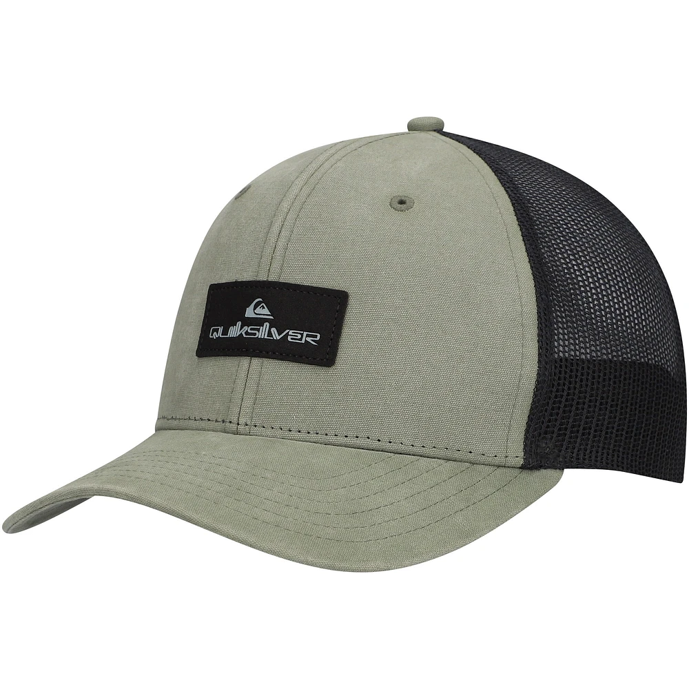 Casquette réglable Quiksilver olive/noir Down The Hatch pour hommes