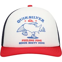 Casquette réglable Quiksilver blanc/rouge Coop Trucker pour hommes