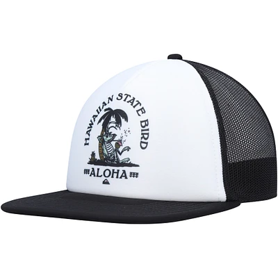 Casquette Snapback réglable Quiksilver White Hi Dirty Bird Trucker pour hommes