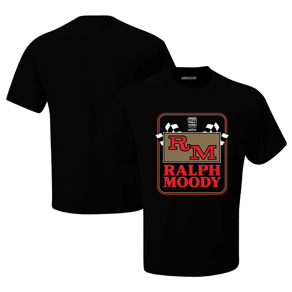 T-shirt à damier pour homme Ralph Moody NASCAR 2025 Hall Of Fame Inductee noir