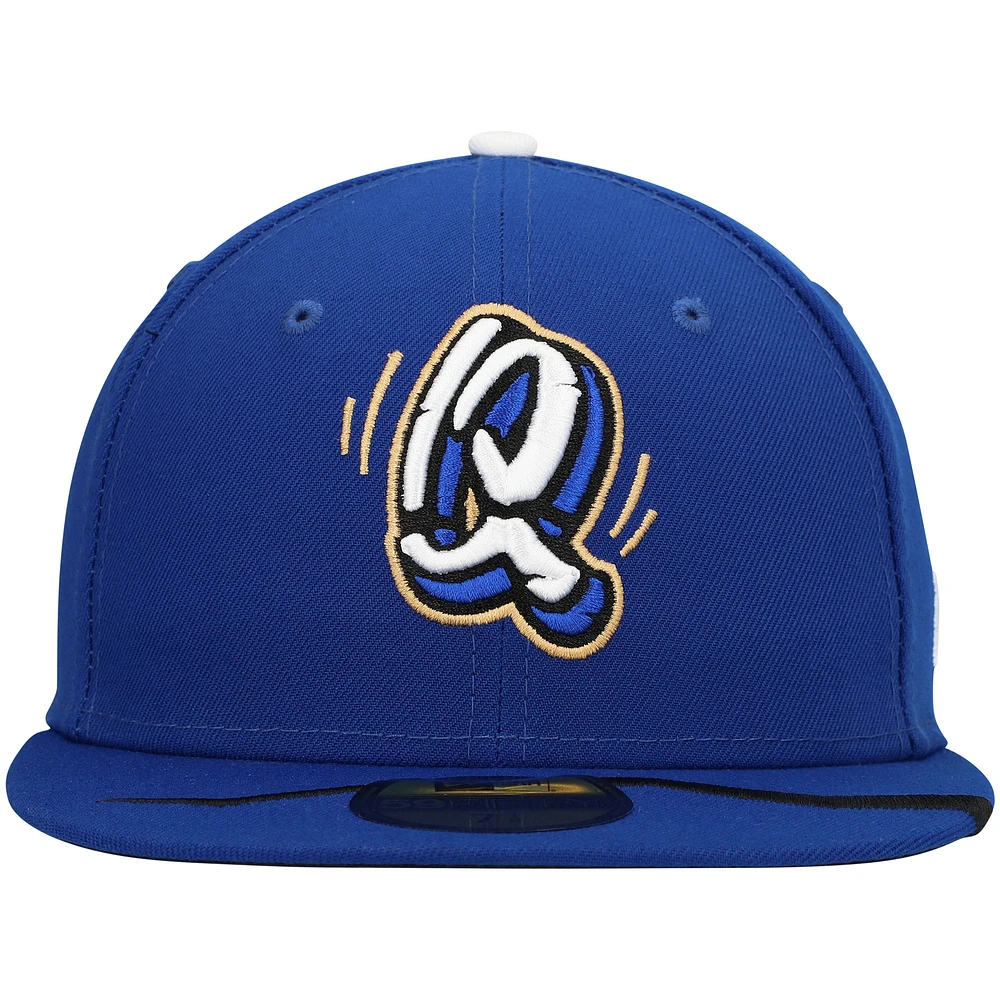 Men's New Era Blue Rancho Cucamonga Quakes Authentic Collection Team Home 59FIFTY Fitted Hat