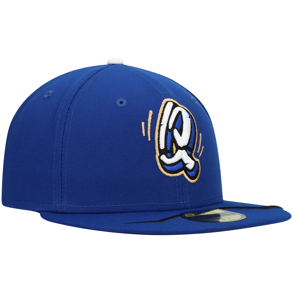 Men's New Era Blue Rancho Cucamonga Quakes Authentic Collection Team Home 59FIFTY Fitted Hat