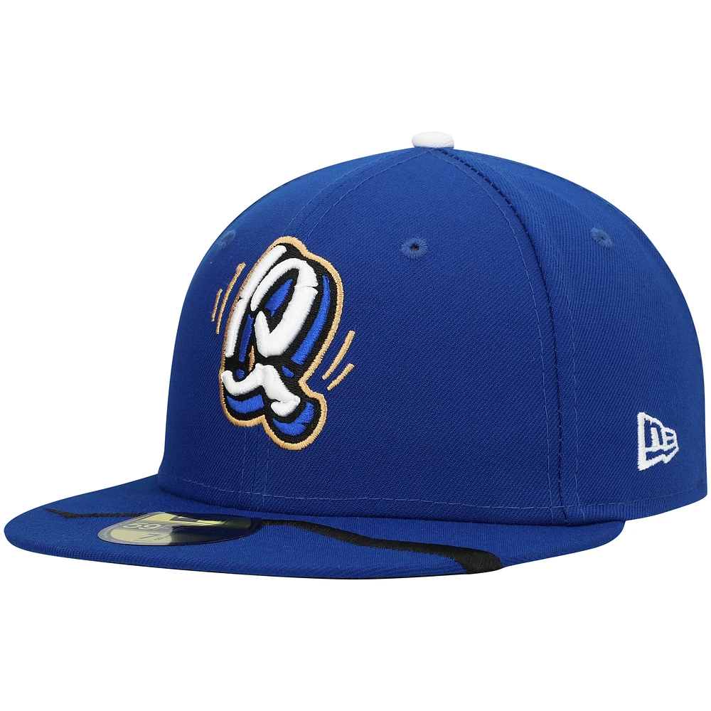 Men's New Era Blue Rancho Cucamonga Quakes Authentic Collection Team Home 59FIFTY Fitted Hat