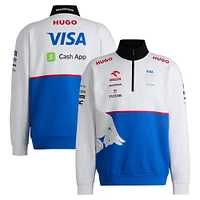 Sweat-shirt à zip quart de tour RB 2023 Cash App pour homme Hugo Boss Royal/White