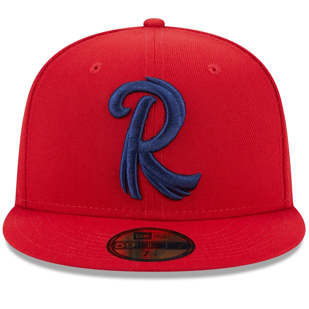 Men's New Era Red Reading Phillies Authentic Collection Alternate Logo 59FIFTY Fitted Hat