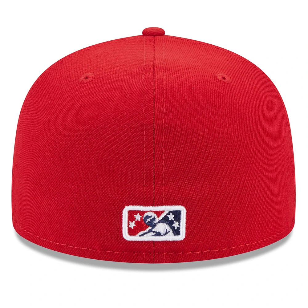 Men's New Era Red Reading Phillies Authentic Collection Alternate Logo 59FIFTY Fitted Hat