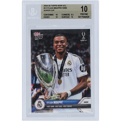 Kylian Mbappé Real Madrid 2024-25 Topps Now UCL First Game. First Goal. First Trophy. #2 BGS Authenticated 10 Card - 10,9.5,10,10 Subgrades