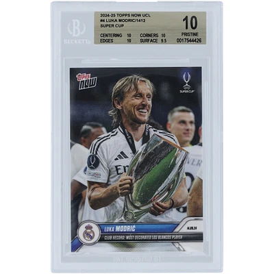 Luka Modric Real Madrid 2024-25 Topps Now UCL Club Record: Most Decorated Los Blancos Player #4 BGS Authenticated 10 Card - 10,10,10,9.5 Subgrades