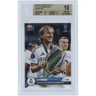 Luka Modric Real Madrid 2024-25 Topps Now UCL Club Record: Most Decorated Los Blancos Player #4 BGS Authenticated 10 Card - 9.5,10,10,10 Subgrades