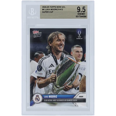 Luka Modric Real Madrid 2024-25 Topps Now UCL Club Record: Most Decorated Los Blancos Player #4 BGS Authenticated 9.5 Card