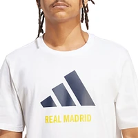 Men's adidas  White Real Madrid Three-Stripe Wordmark T-Shirt