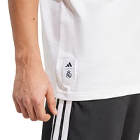 Men's adidas  White Real Madrid Three-Stripe Wordmark T-Shirt