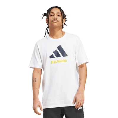 Men's adidas  White Real Madrid Three-Stripe Wordmark T-Shirt