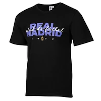 T-shirt graphique noir pour homme avec motif sportif Suède Real Madrid