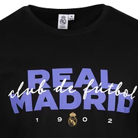 T-shirt graphique noir pour homme avec motif sportif Suède Real Madrid