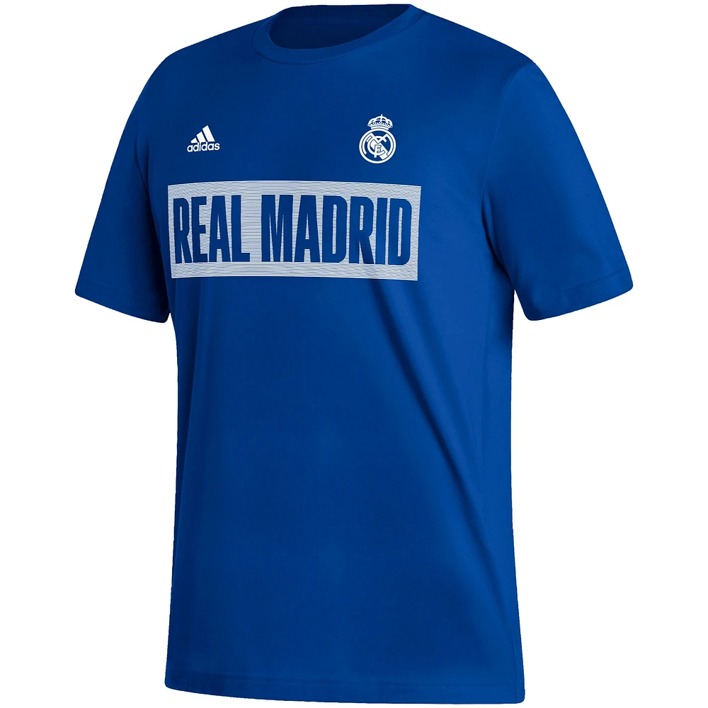 Men's adidas Blue Real Madrid Culture Bar T-Shirt