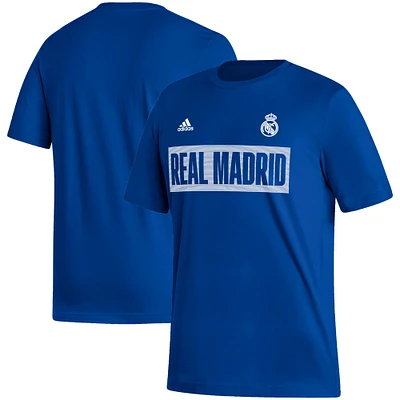 T-shirt adidas Real Madrid Culture Bar pour hommes, bleu