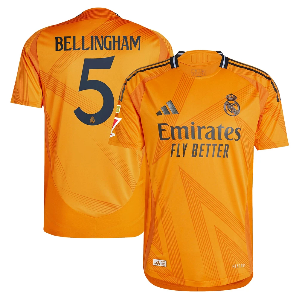 Maillot adidas Jude Bellingham orange Real Madrid 2024/25 extérieur authentique pour homme