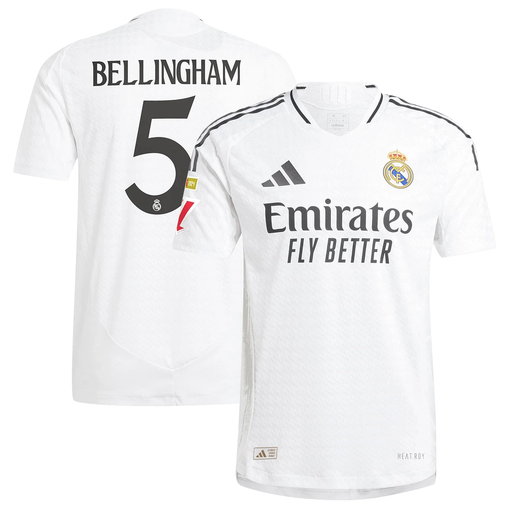 Men's adidas Jude Bellingham White Real Madrid 2024/25 Home Authentic Player Jersey