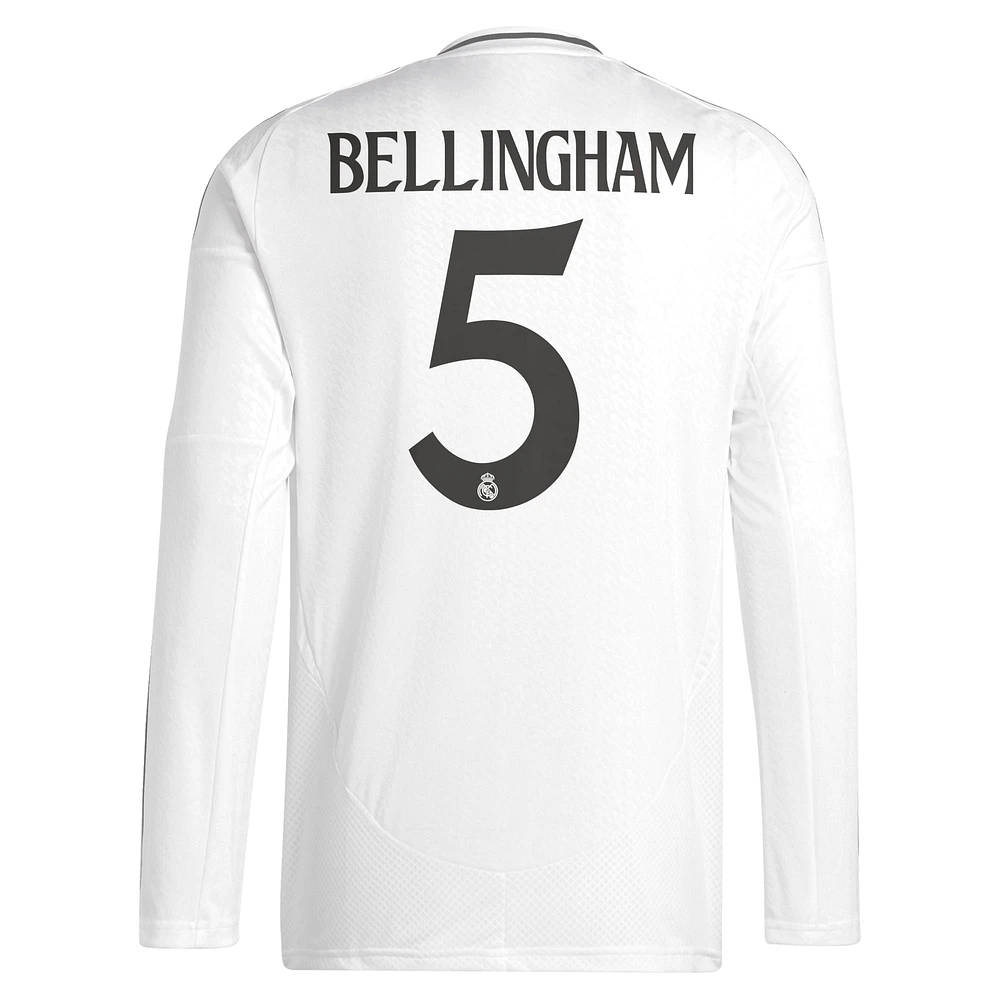 Men's adidas Jude Bellingham White Real Madrid 2024/25 Home Replica Long Sleeve Player Jersey