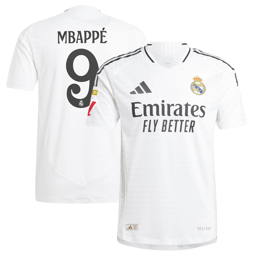 Maillot de joueur authentique adidas Kylian Mbappé blanc Real Madrid 2024/25 domicile pour homme