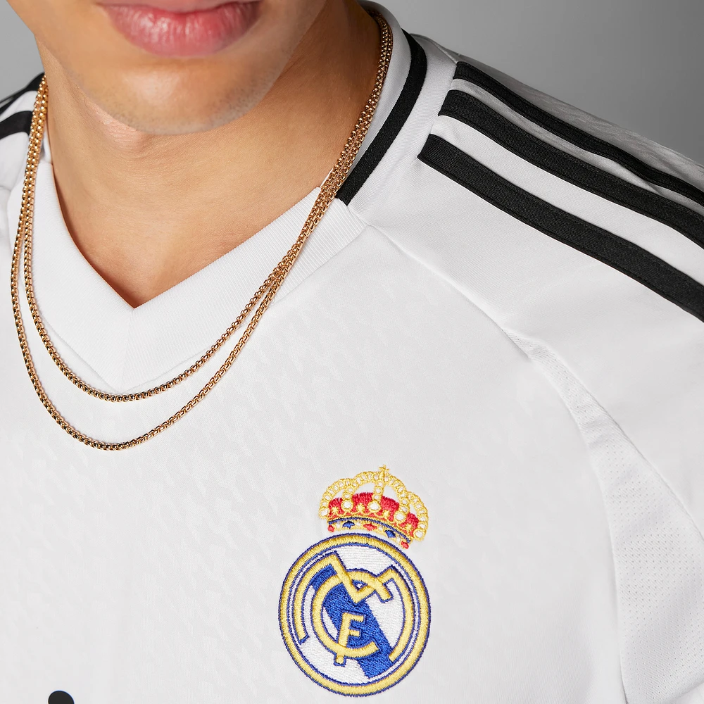 Maillot de joueur adidas Kylian Mbappé blanc à manches longues pour homme Real Madrid 2024/25 Domicile Replica