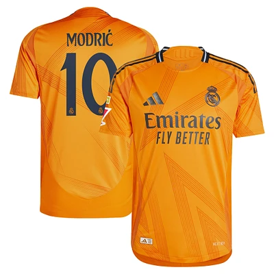 Maillot adidas Luka Modric Real Madrid 2024/25 extérieur authentique pour homme, orange