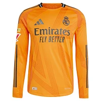 Men's adidas Luka Modric Orange Real Madrid 2024/25 Away Authentic Long Sleeve Player Jersey