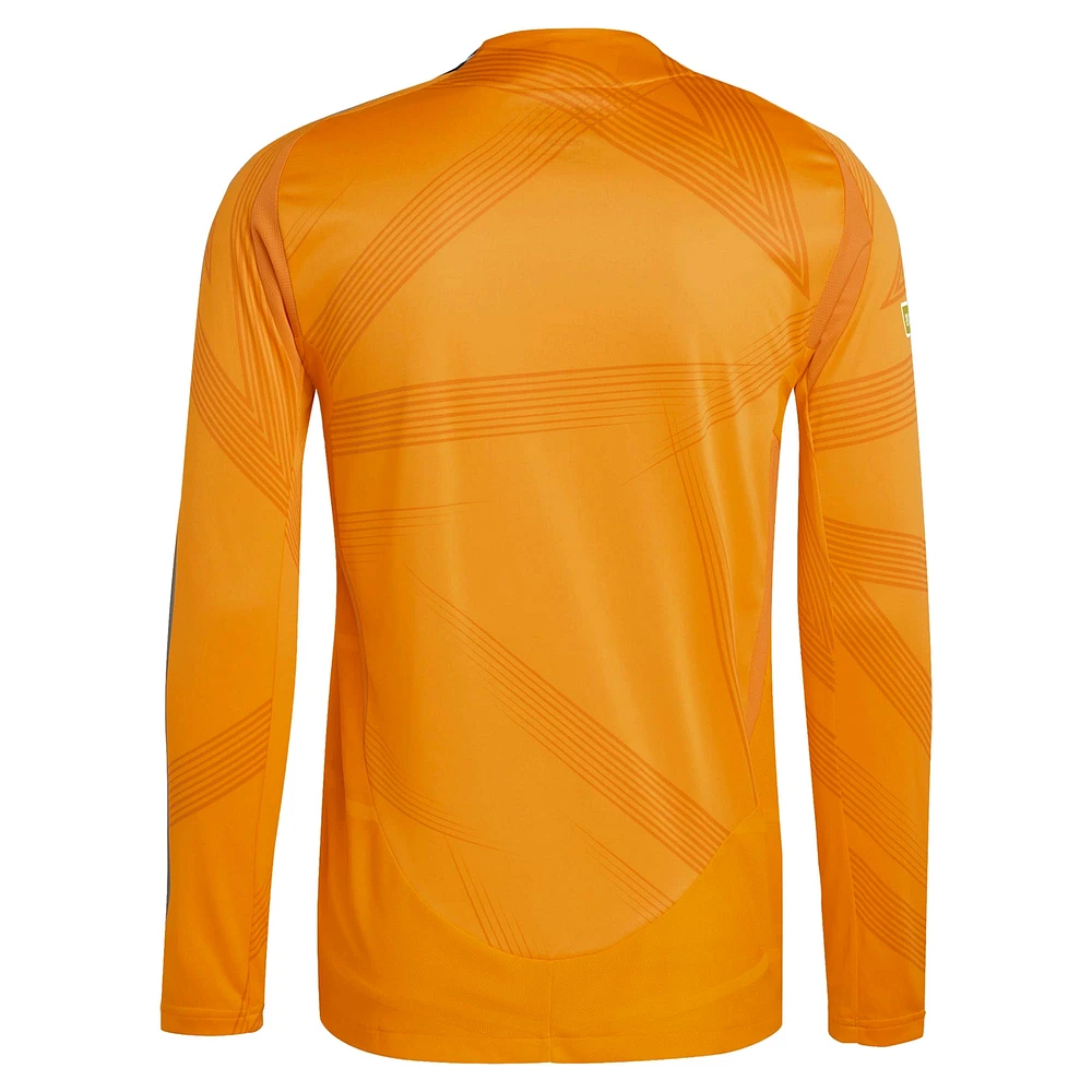 Maillot adidas Real Madrid 2024/25 extérieur authentique à manches longues pour homme, orange