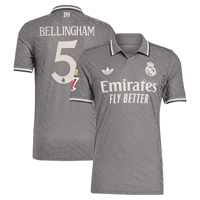 Men's adidas Originals Jude Bellingham Charcoal Real Madrid 2024/25 Third Authentic Player Jersey