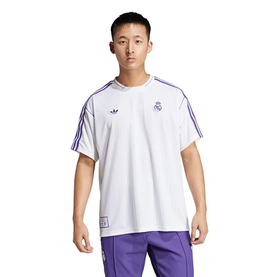 Men's adidas Originals  White Real Madrid Terrace Icons Collection Fashion Jersey