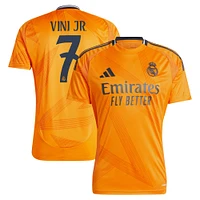 Men's adidas Vini Jr. Orange Real Madrid 2024/25 Away Replica Player Jersey