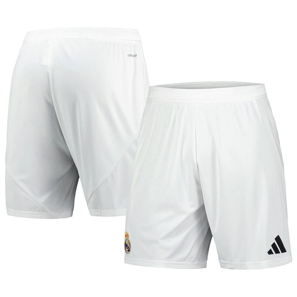 Short adidas blanc Real Madrid 2024/25 domicile réplique AEROREADY pour homme