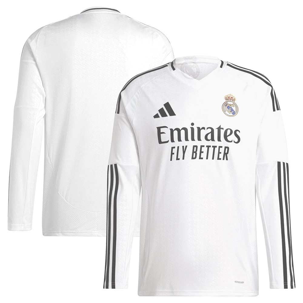 Maillot adidas pour homme blanc Real Madrid 2024/25 Domicile Replica à manches longues